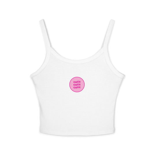 Y2K Spaghetti Strap Tank Top - CUTE