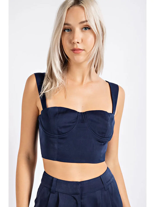 Satin Corset Crop Top