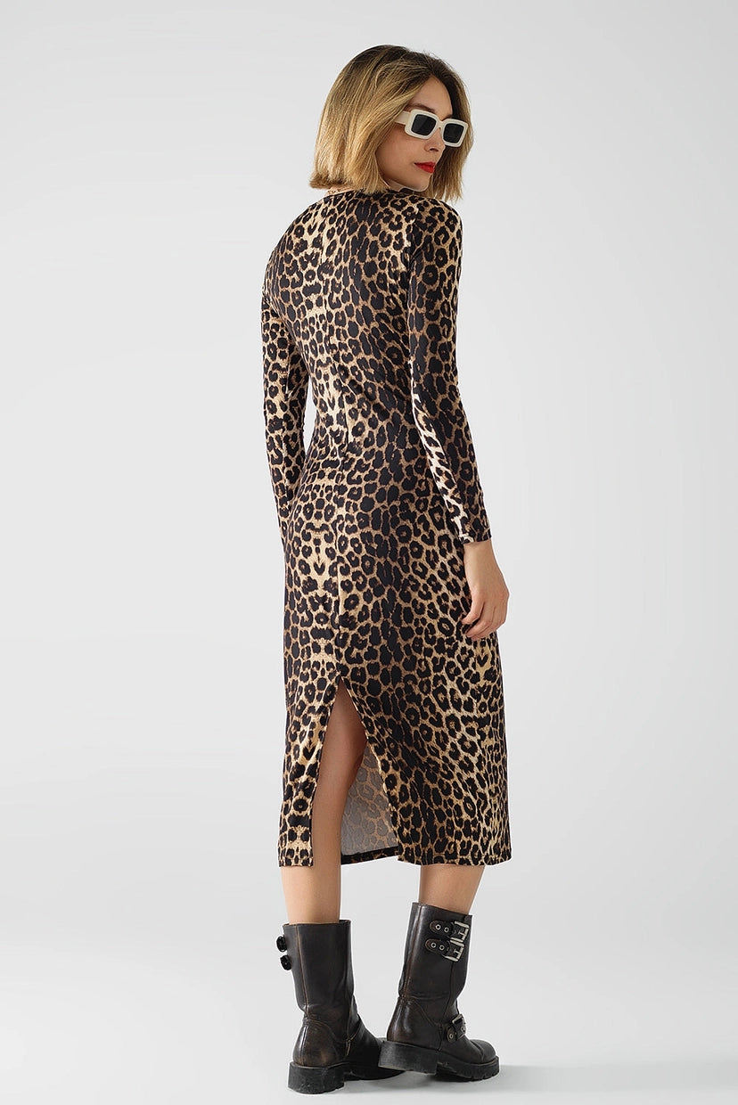 Leopard Print Spandex Dress