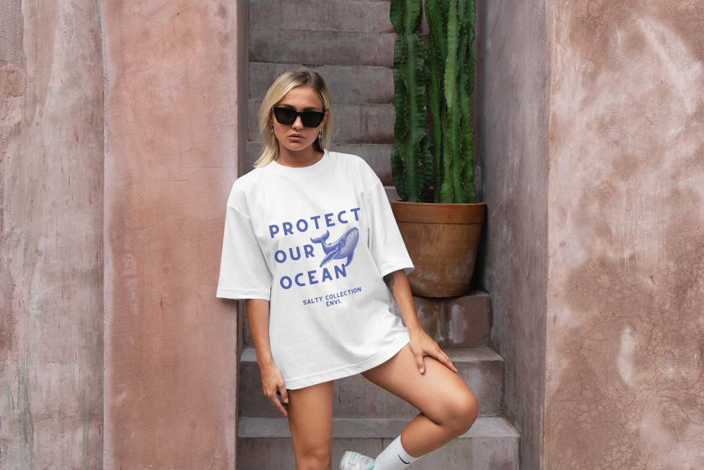 BLUE WHALE - SALTY COLLECTION Oversized Tee