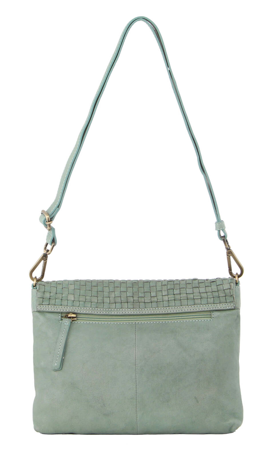 Pierre Cardin Woven Leather Clutch - Mint Green