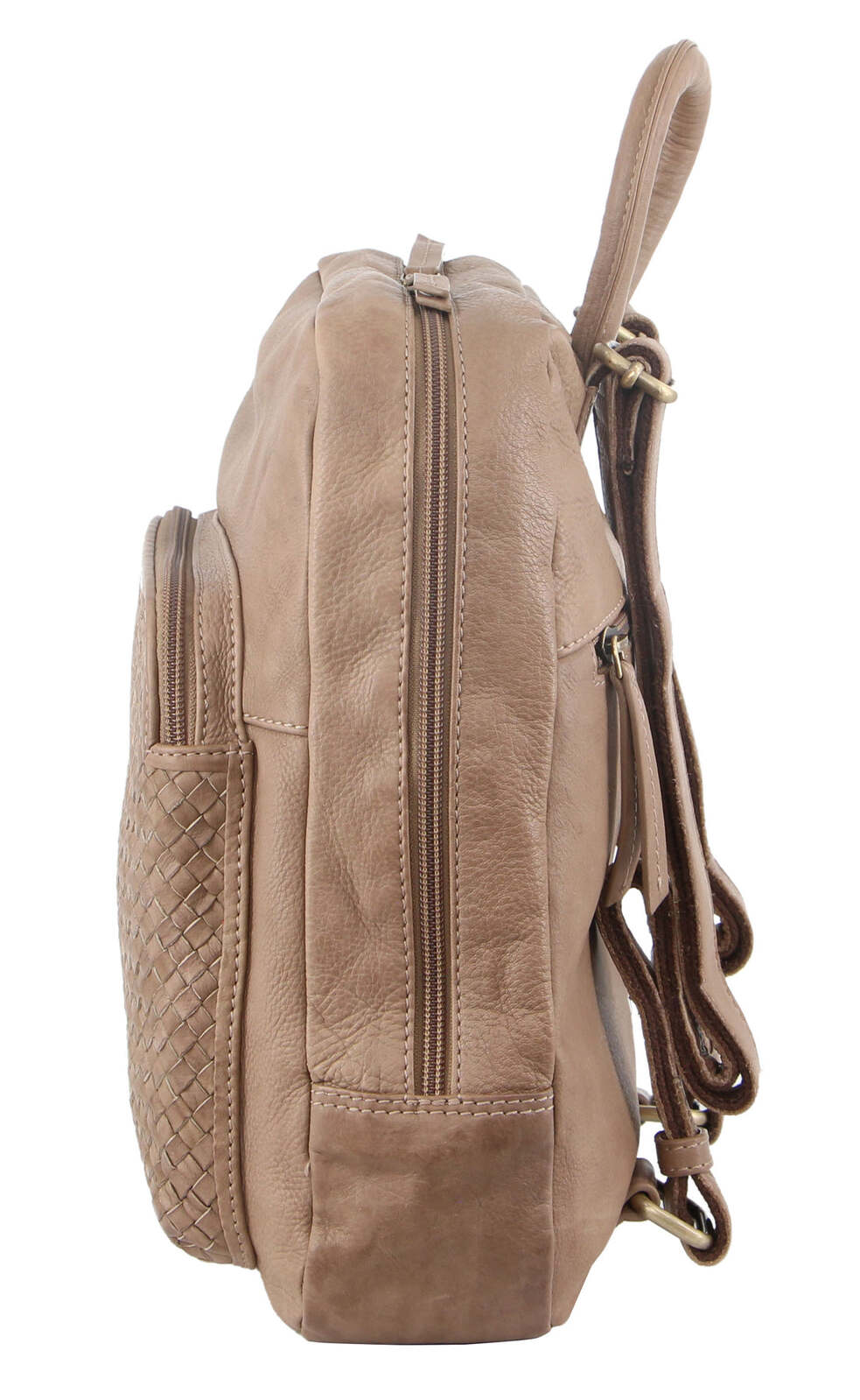 Pierre Cardin Woven Leather Backpack - Taupe