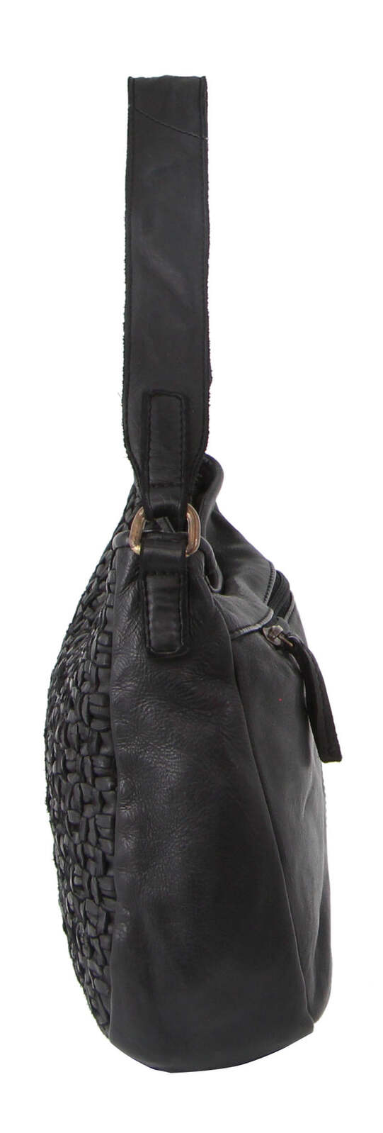 Pierre Cardin Woven Leather Bag - Black