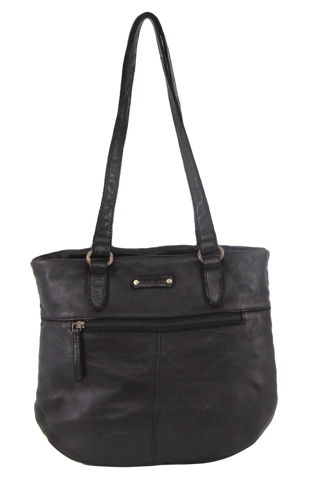 Pierre Cardin Woven Leather Shoulder Bag - Black