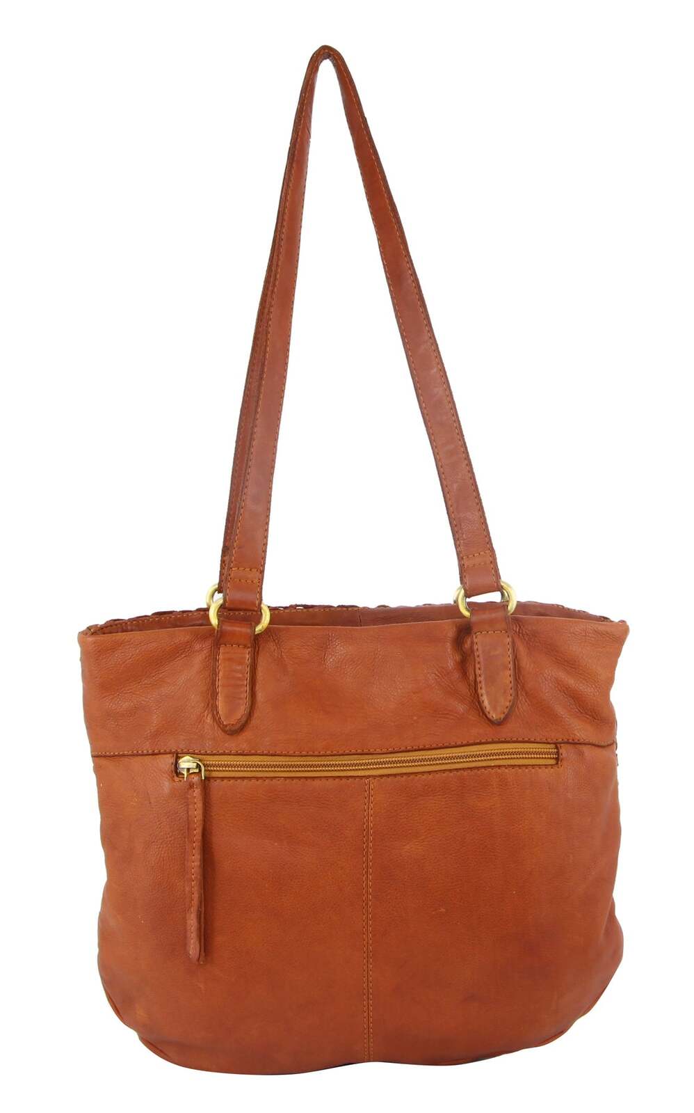 Pierre Cardin Woven Leather Shoulder Bag - Cognac