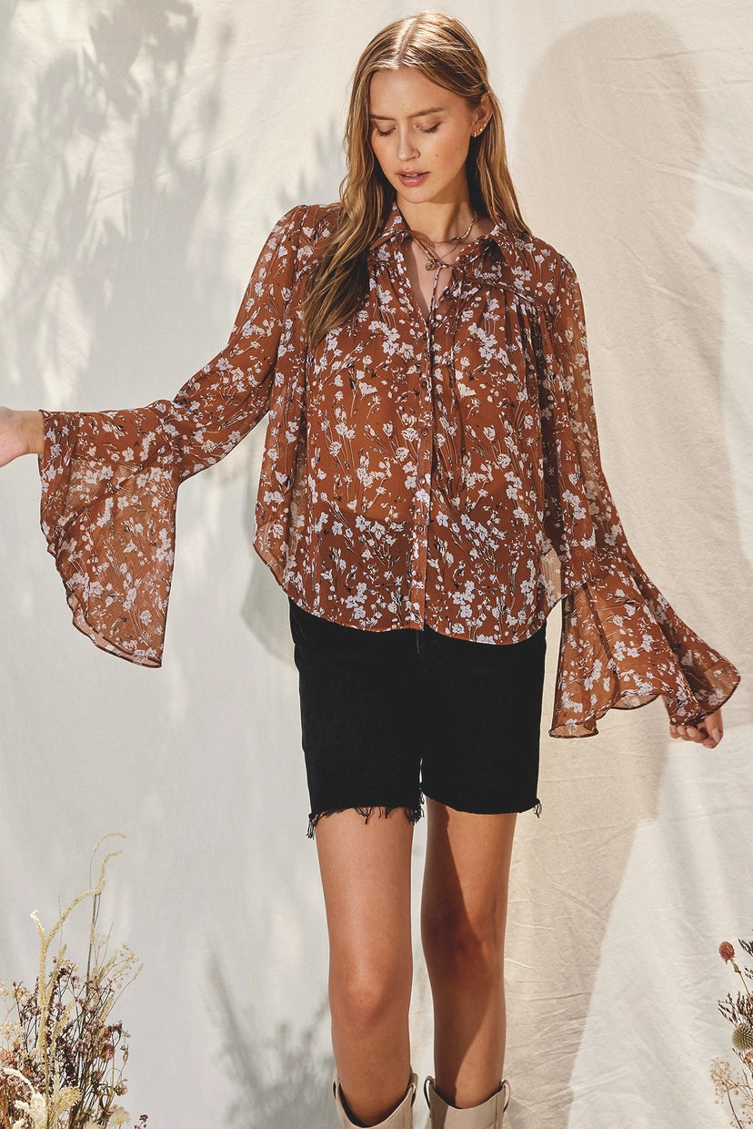 Floral Button Down Blouse